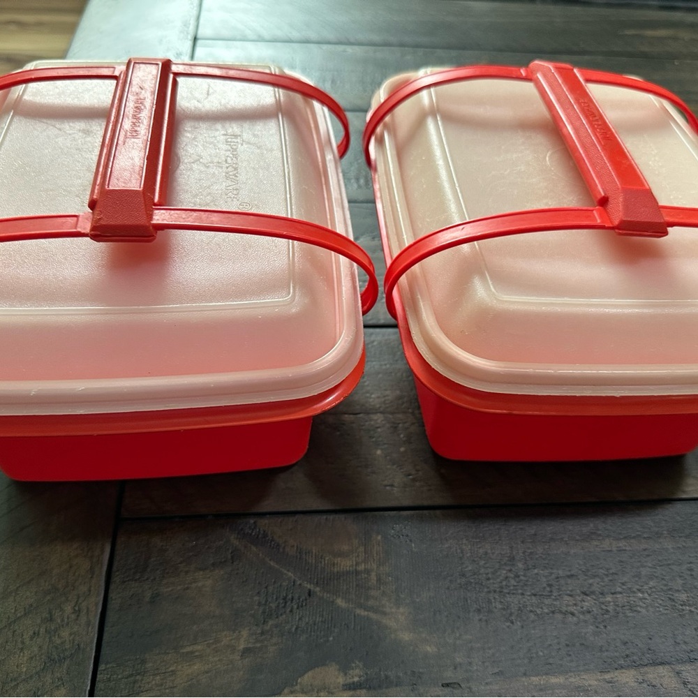 Tupperware vintage lunch carrier with handles